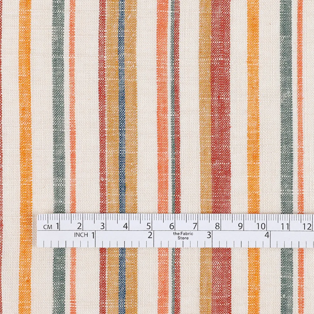 Multi Stripe Linen / Rayon - Autumn (remnant)