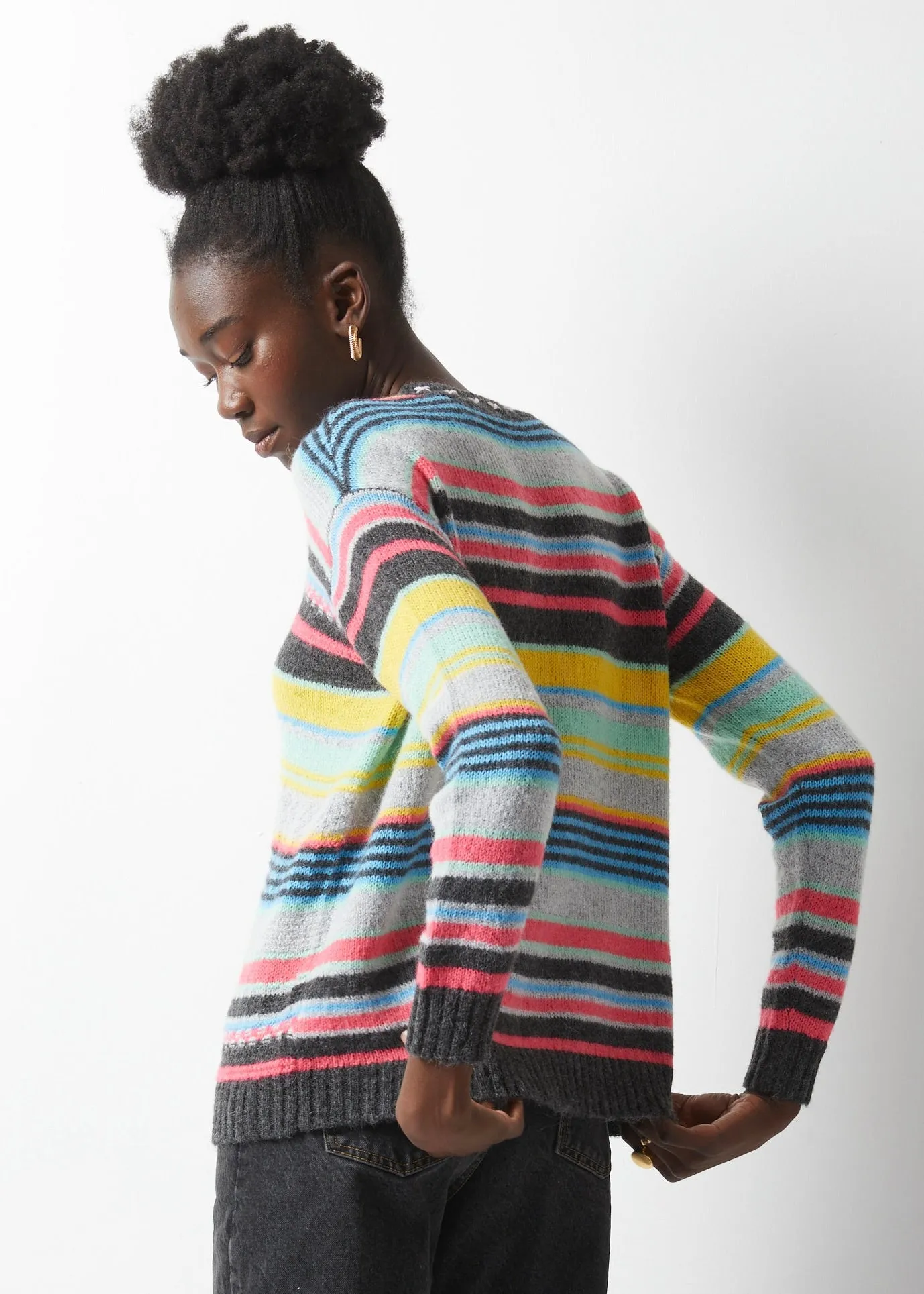 Multi Textured Stripe Sweater