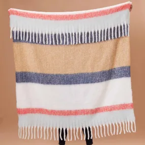 Navy Tan Cuddle Throw Blanket