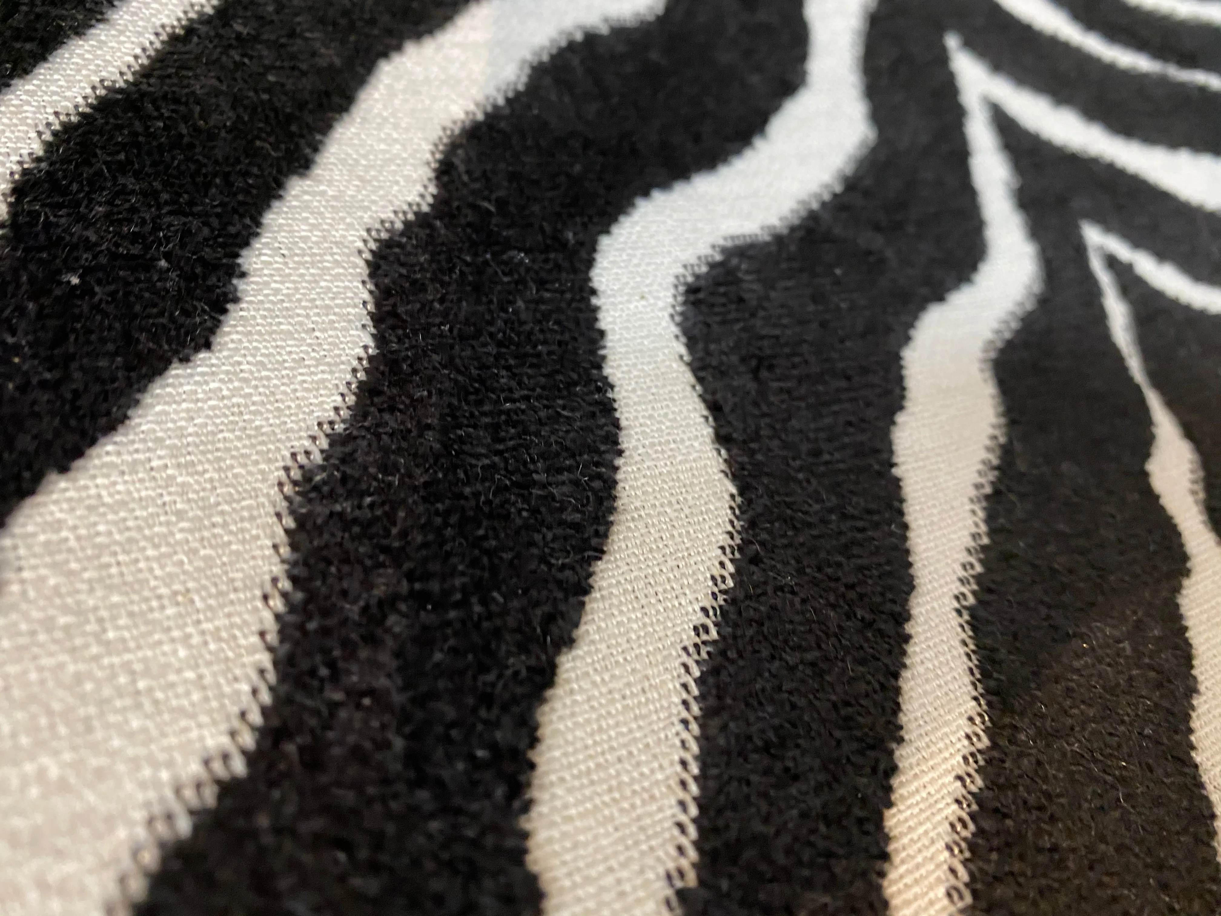 NEW Baroness Myrtle Novelty Upholstery White and Black Zebra Yarn Dye Chenille Made in Italy