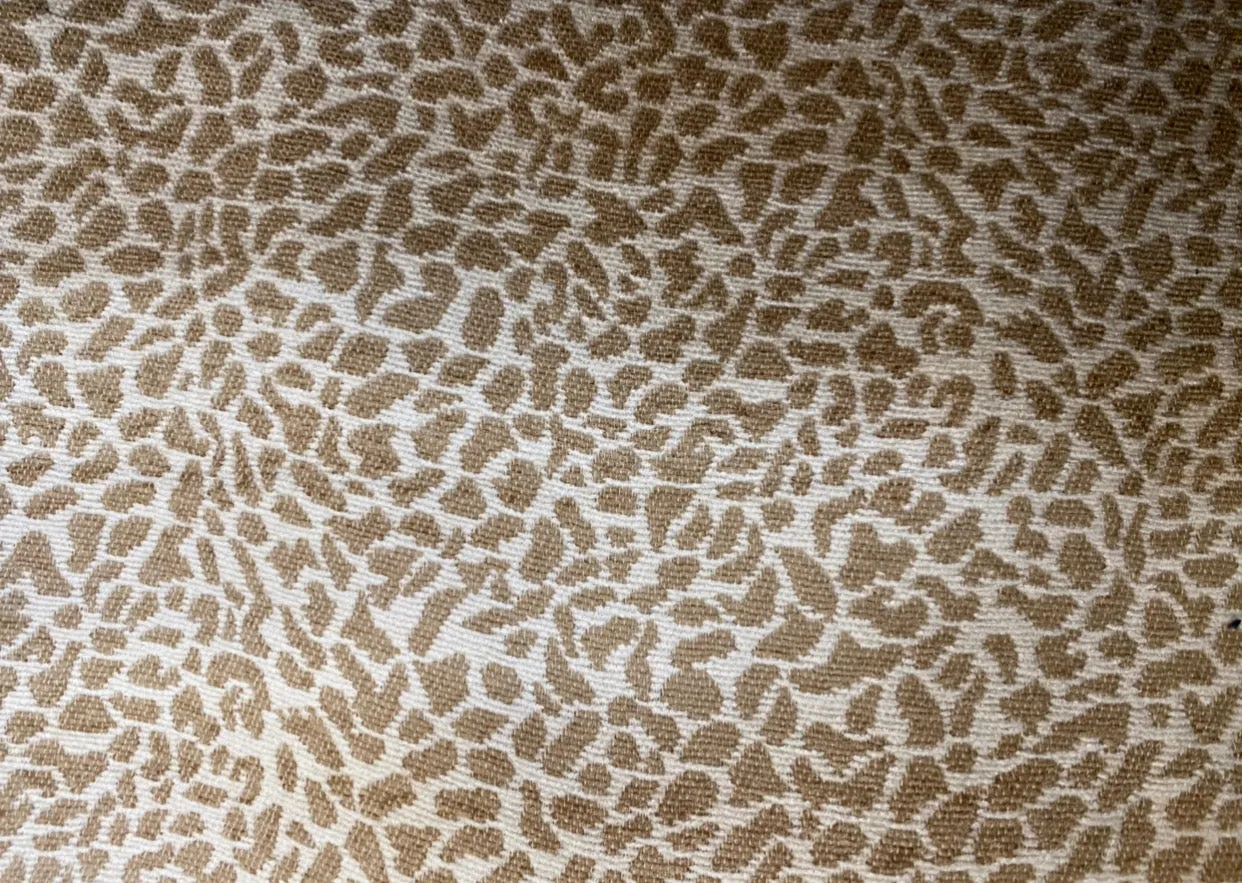 NEW Count Joshua Leopard Upholstery and Drapery Chenille Velvet Fabric in Beige and Cream