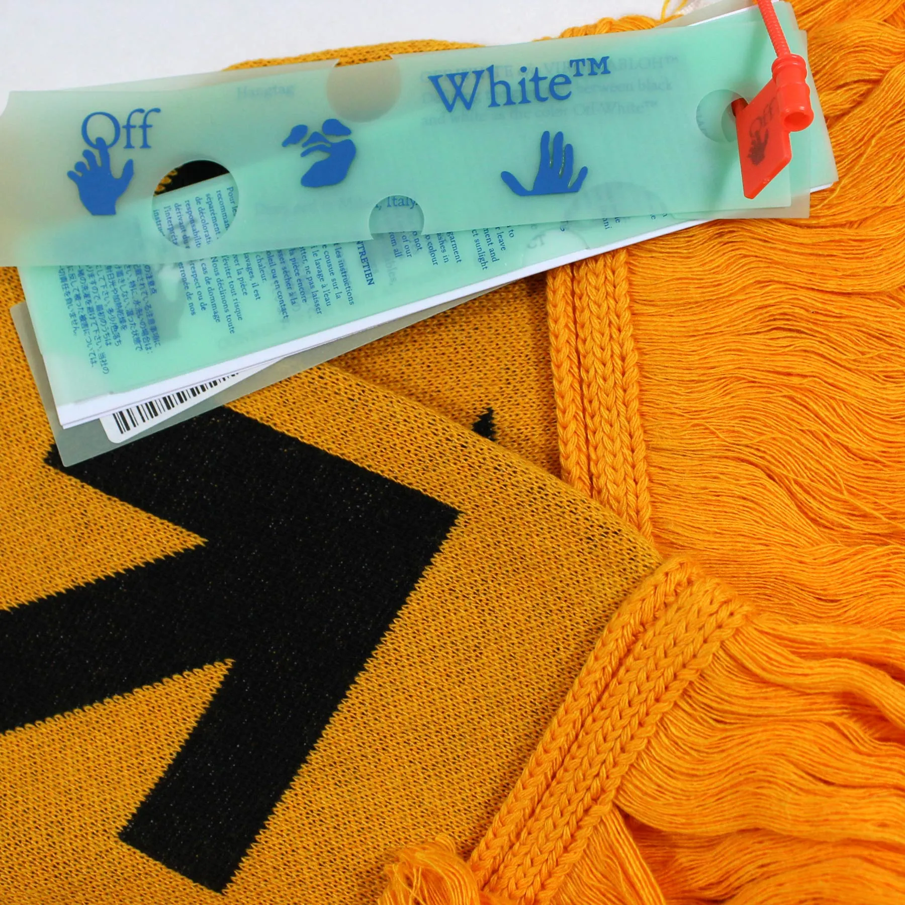 Off-White Scarf Orange Arrow Logo Design - Wool Blend Shawl SALE