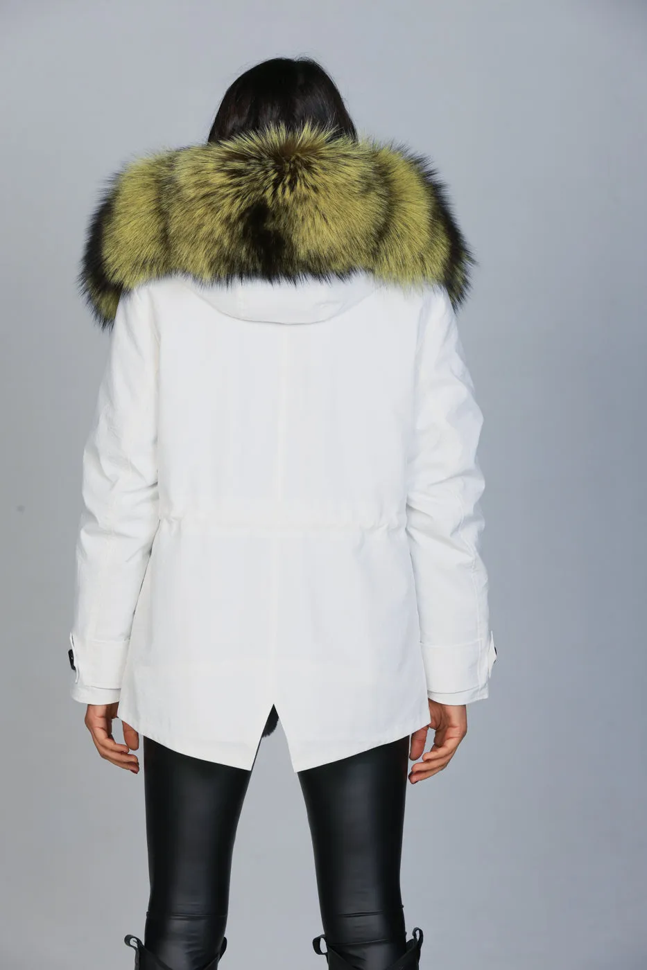 Parka in cotone tecnico  impermeabile short Luxury Silver Yellow