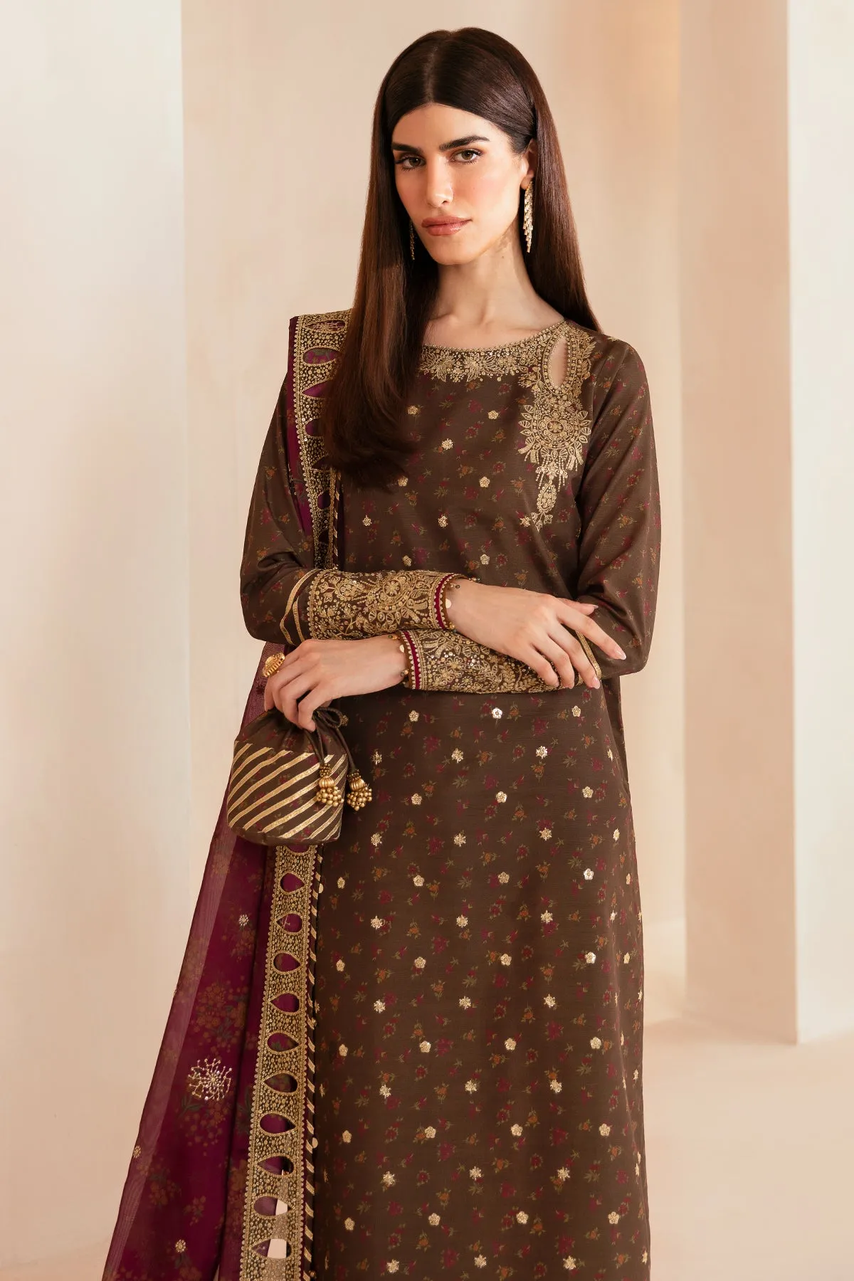 Premium Embroidered Raw Silk UR-7043