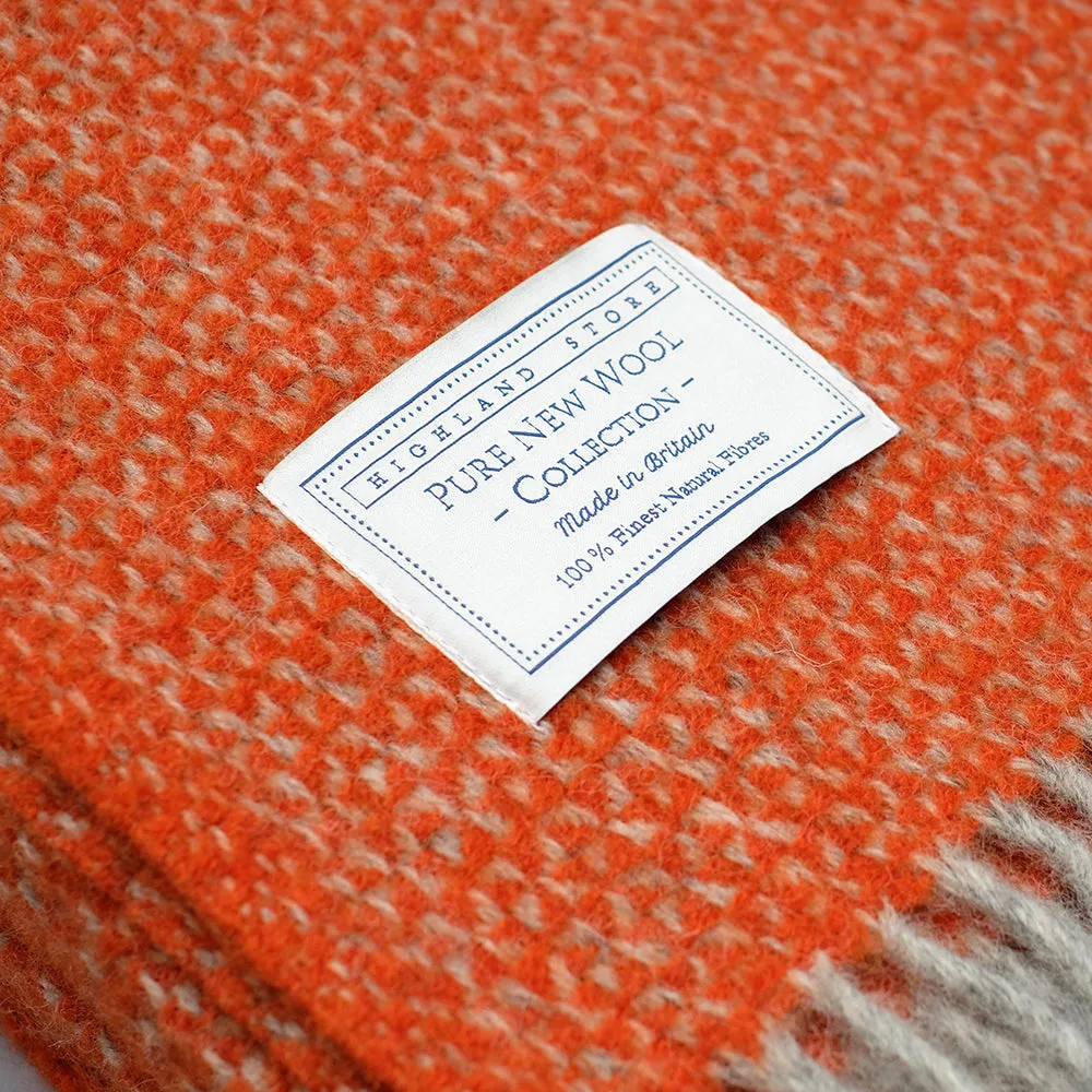 Pure New Wool Blanket in Orange