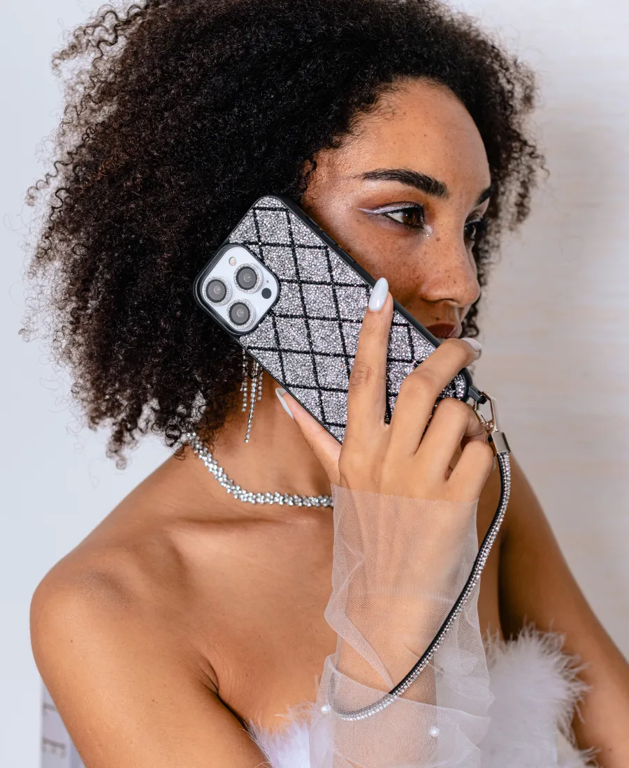 Silver Glam Wristlet Phone Case