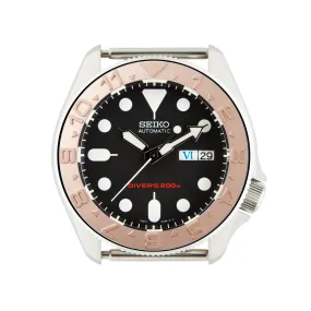 SKX007/SRPD Steel Bezel Insert: YM Dual Time style Rose Gold