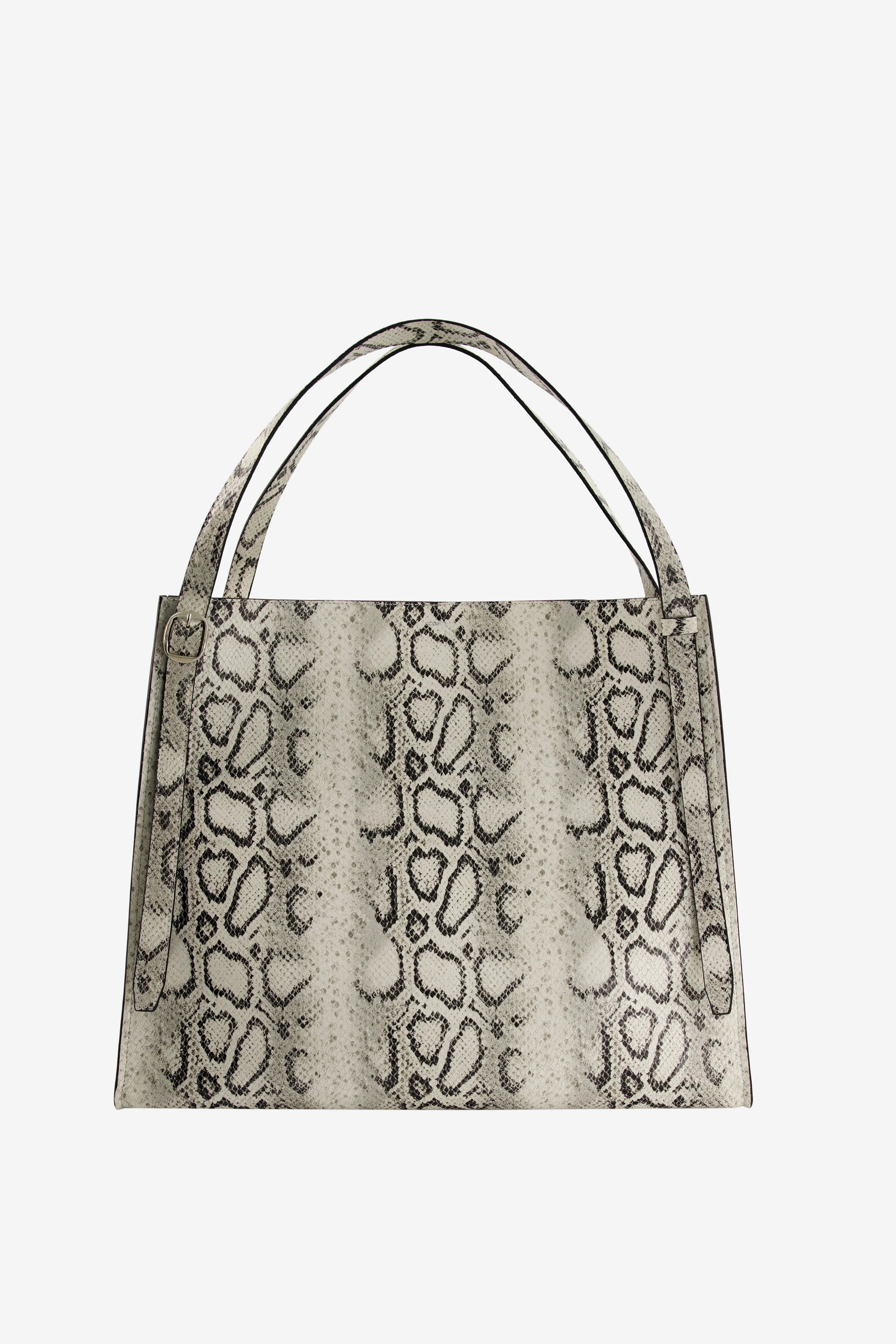 Snake Print Belt Tote Bag