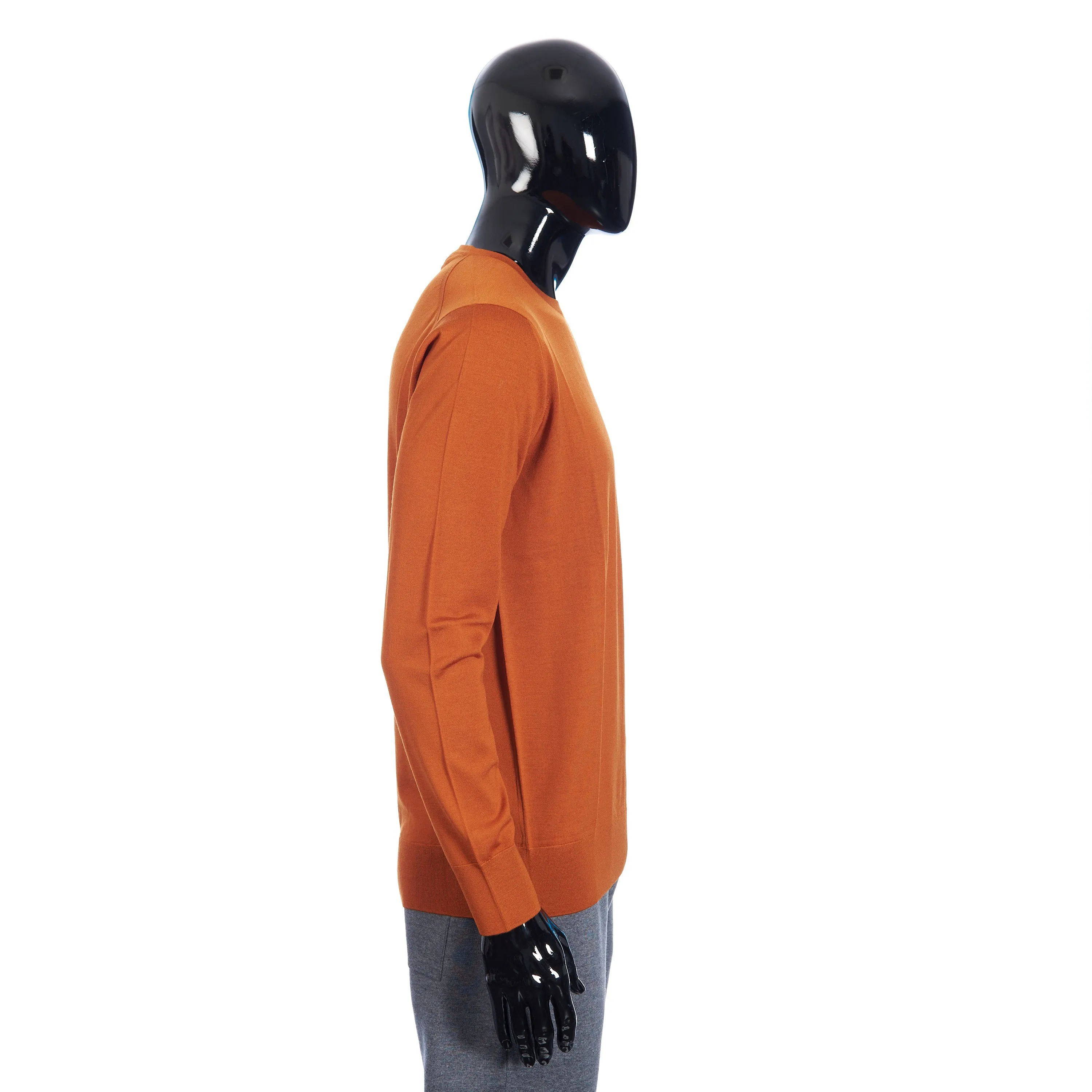 T-Shirt Crewneck Longsleeve In Orange Brown Wish Wool