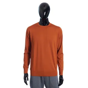 T-Shirt Crewneck Longsleeve In Orange Brown Wish Wool