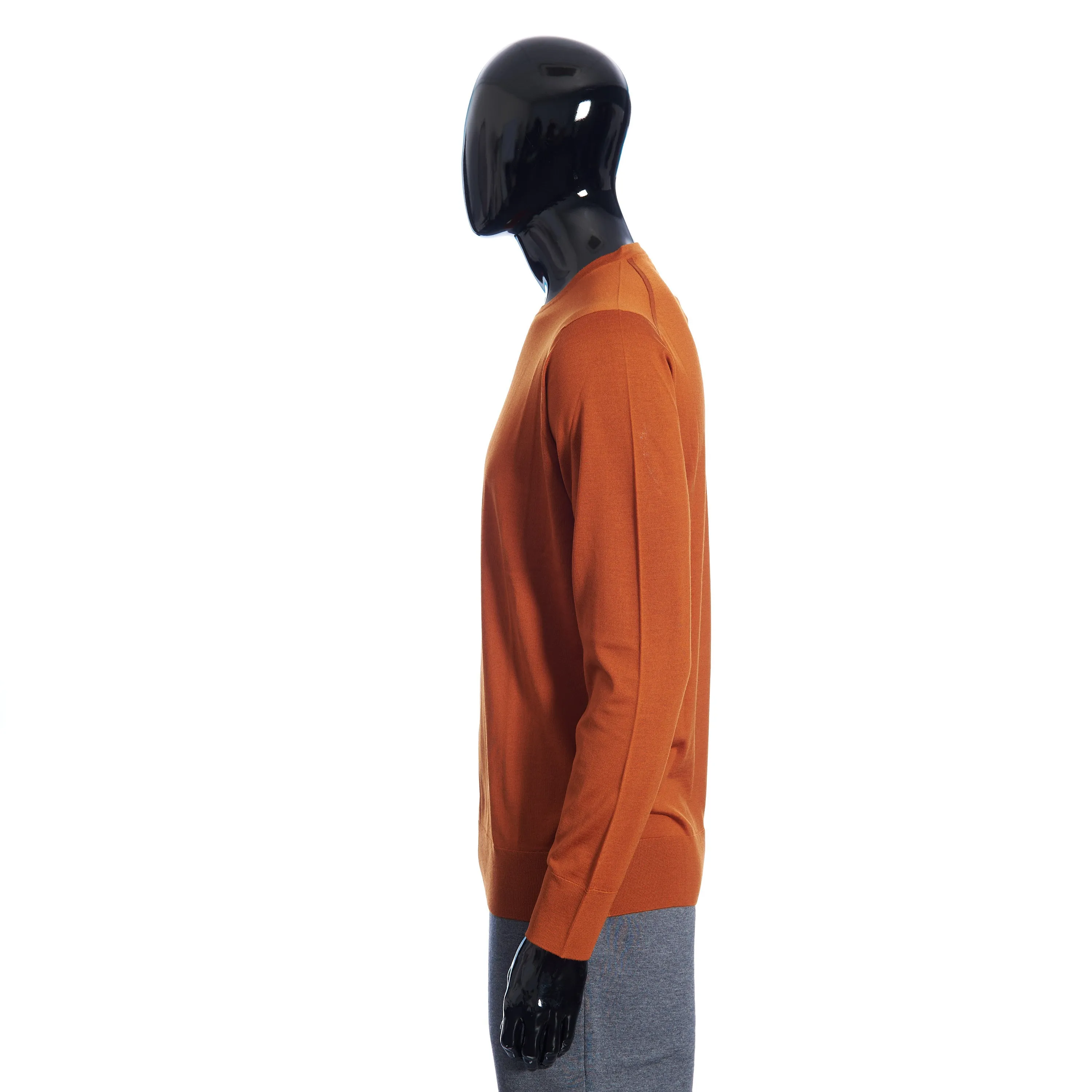 T-Shirt Crewneck Longsleeve In Orange Brown Wish Wool