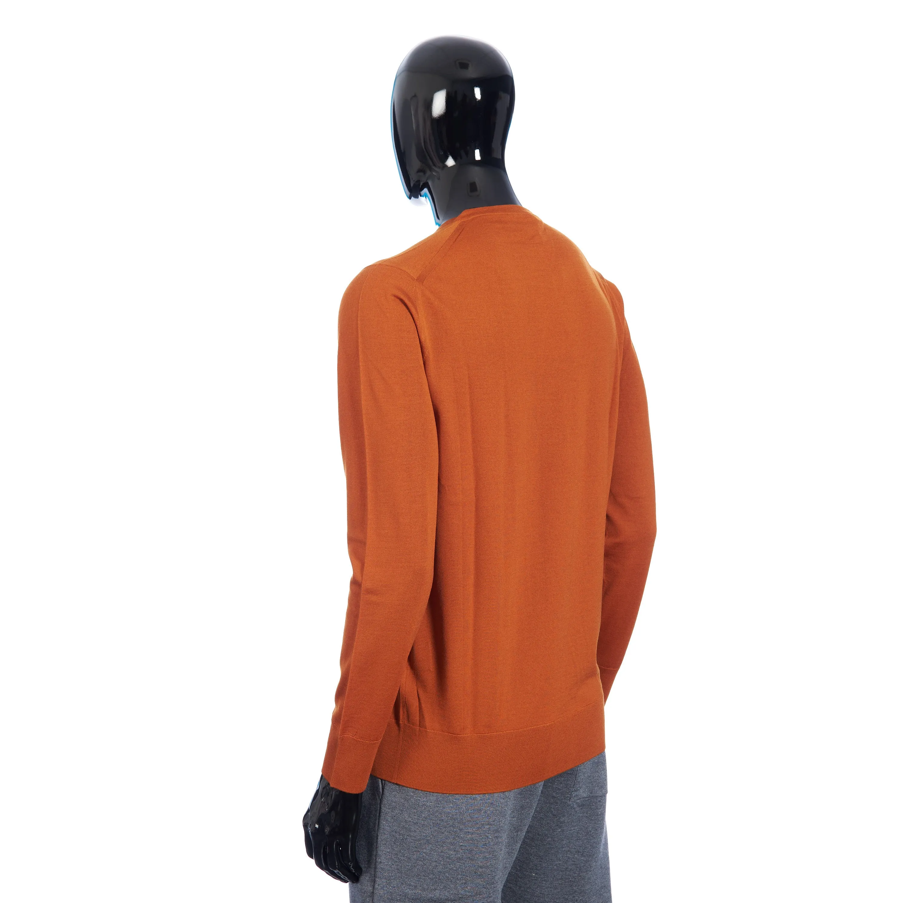 T-Shirt Crewneck Longsleeve In Orange Brown Wish Wool