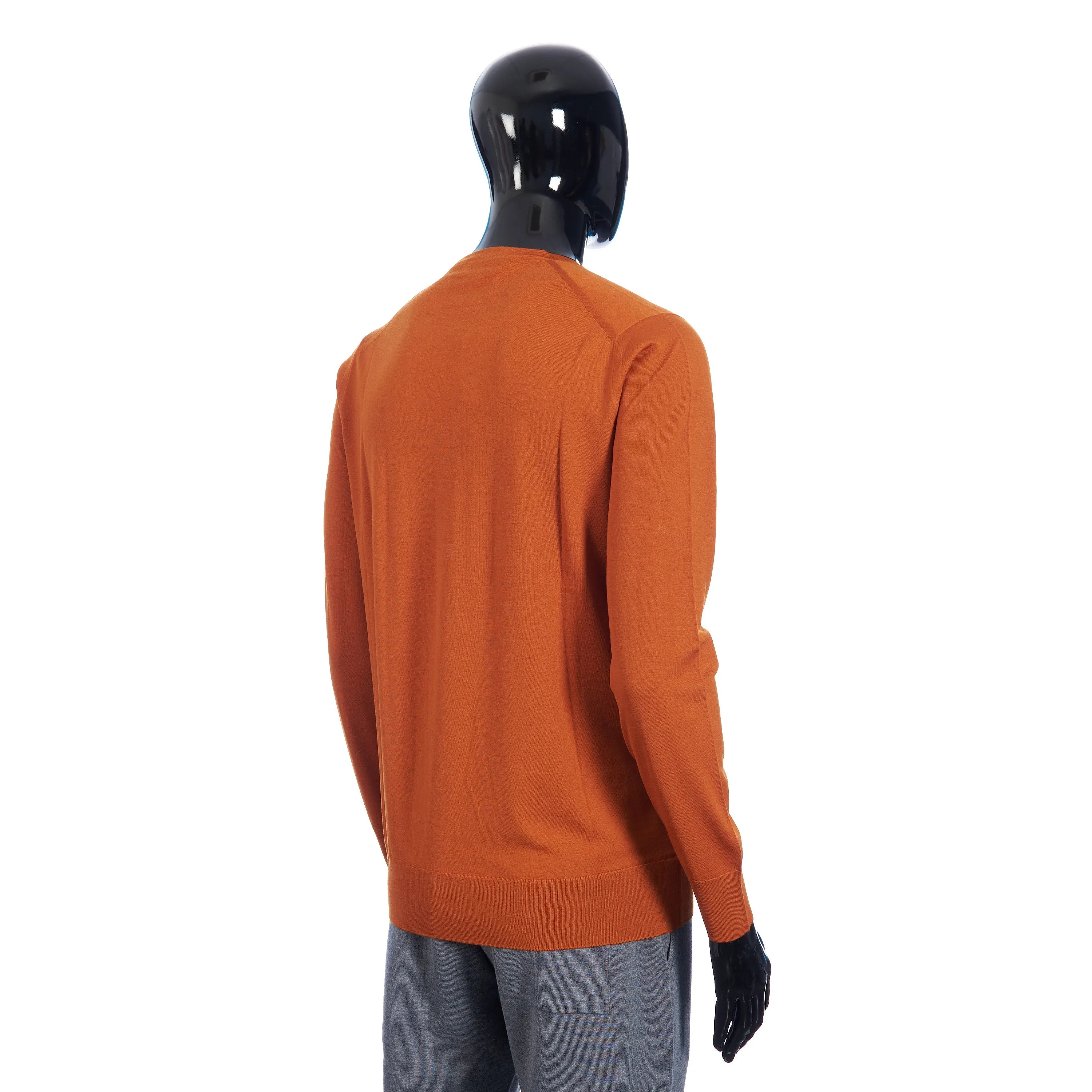 T-Shirt Crewneck Longsleeve In Orange Brown Wish Wool