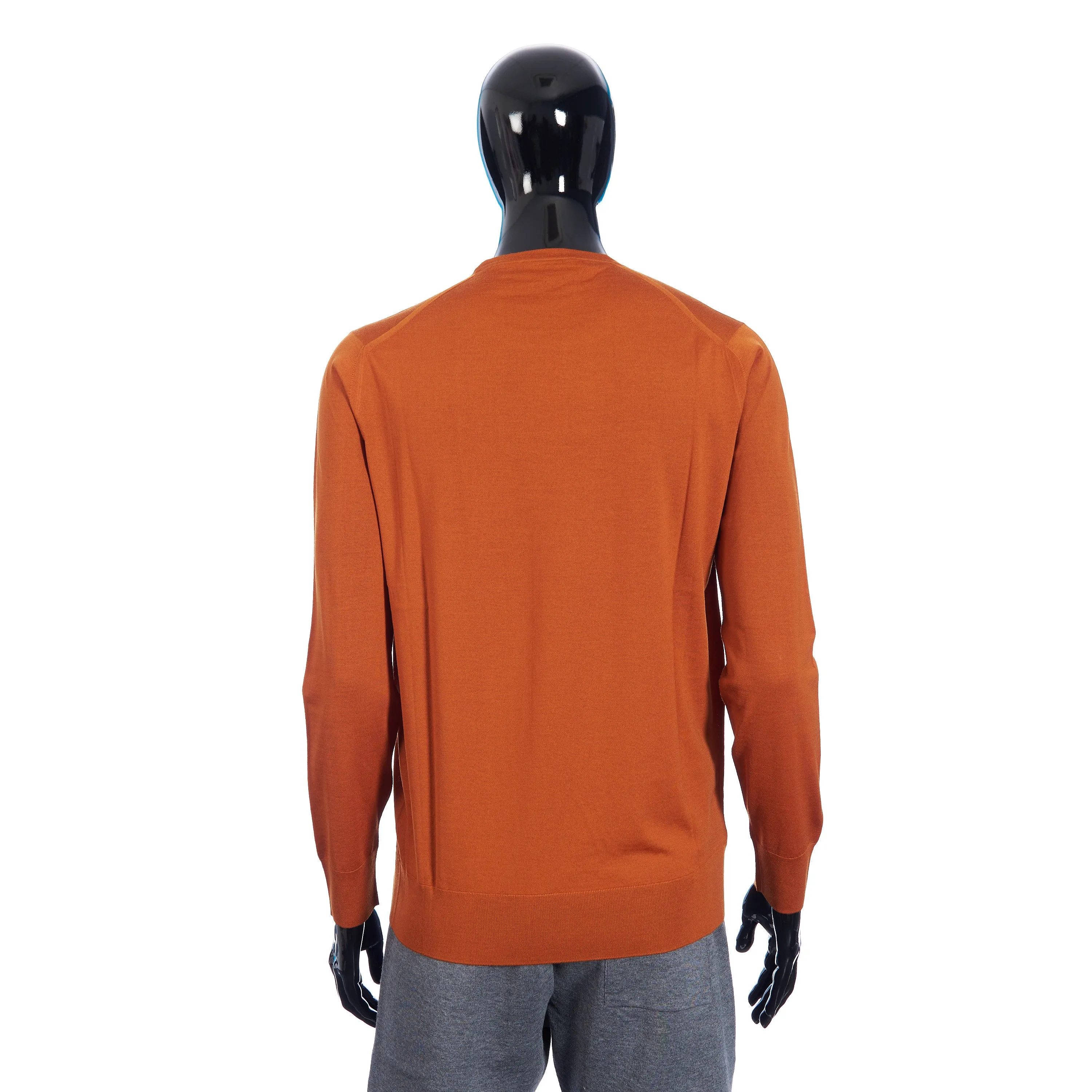 T-Shirt Crewneck Longsleeve In Orange Brown Wish Wool