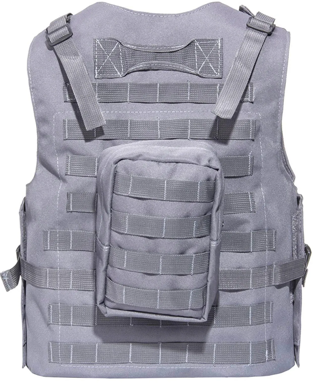 Tactical Plate Carrier Vest with Free US Flag Patch, Mil Spec 1000D Nylon PALS Molle Modular w/ 4 Mag Pouches, Side Pouch, Chest Mag Pouch