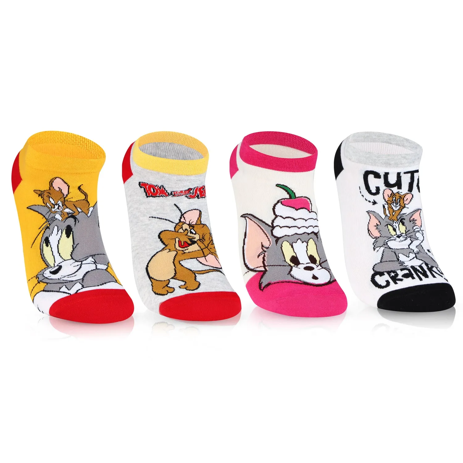 Tom & Jerry Unisex Cotton Socks - Pack Of 4