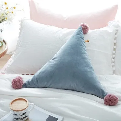 Triangle Pom Pom Cushion