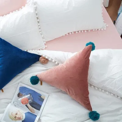 Triangle Pom Pom Cushion