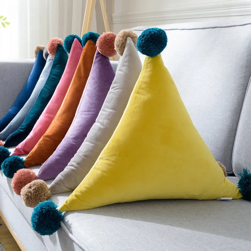 Triangle Pom Pom Cushion