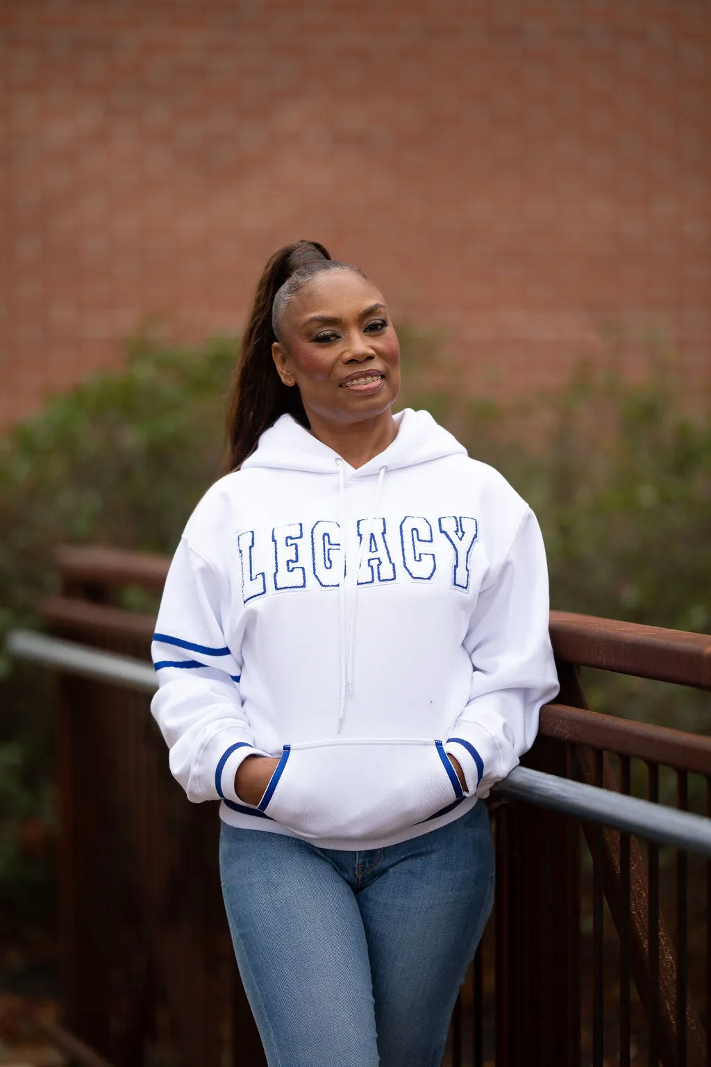 White Varsity Legacy Hoodie(Unisex Sizing)