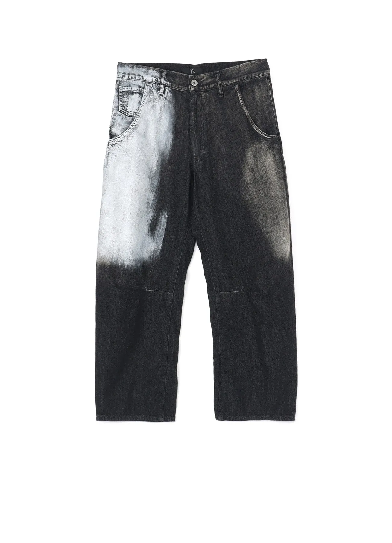 WIDE LEG GUSSETED DENIM PANTS