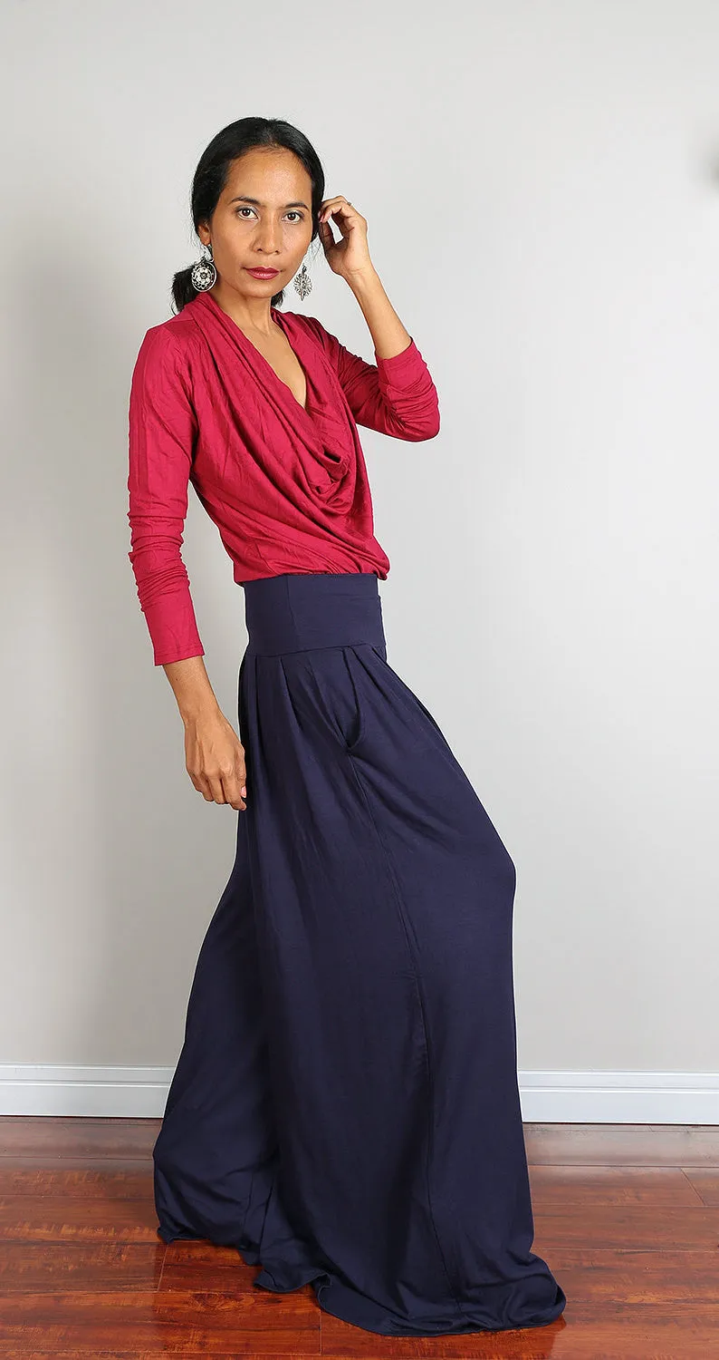 Wide Leg Pants  -  Long Comfy Pants : Urban Chic Collection no.22