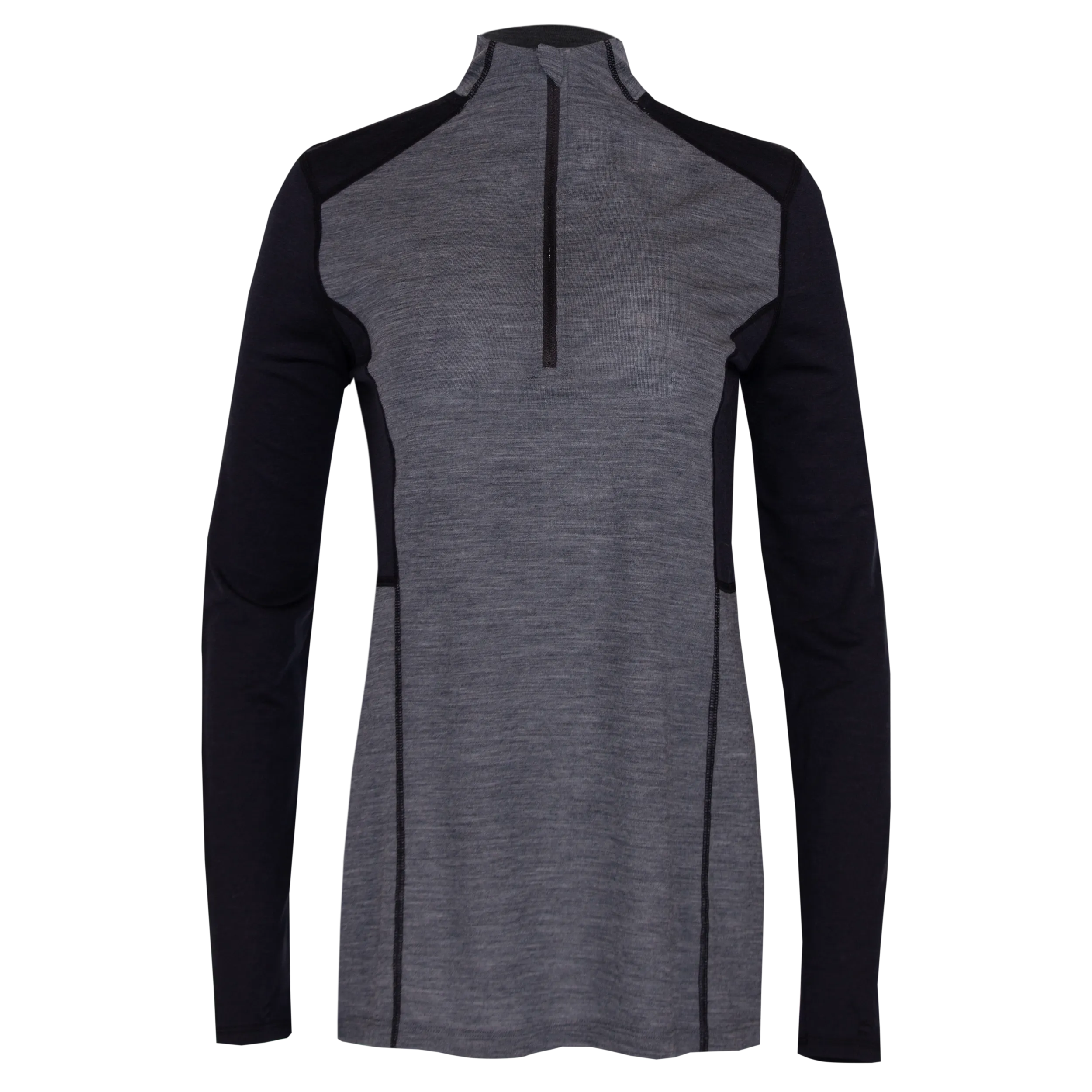 Women's Clima-Wool Merino Zip-T - Grey Heather/Black